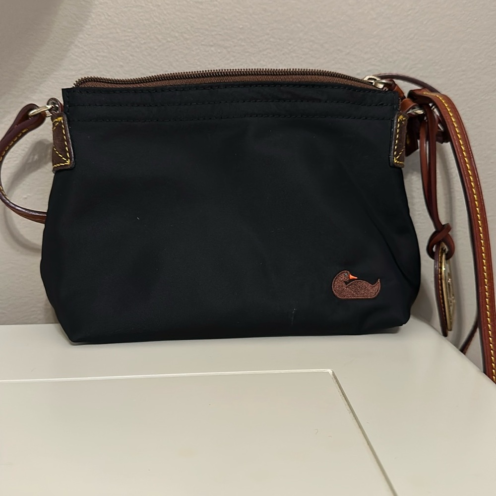 Vintage Dooney and Bourke all weather Crossbody bag small black brown